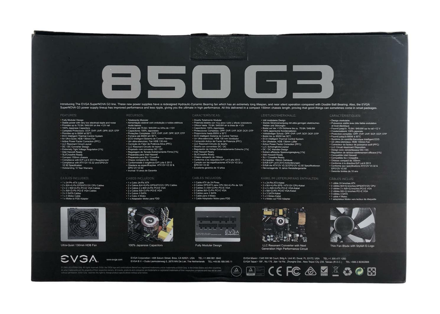 EVGA SuperNOVA 850 G3 850W Gold Power Supply 220-G3-0850