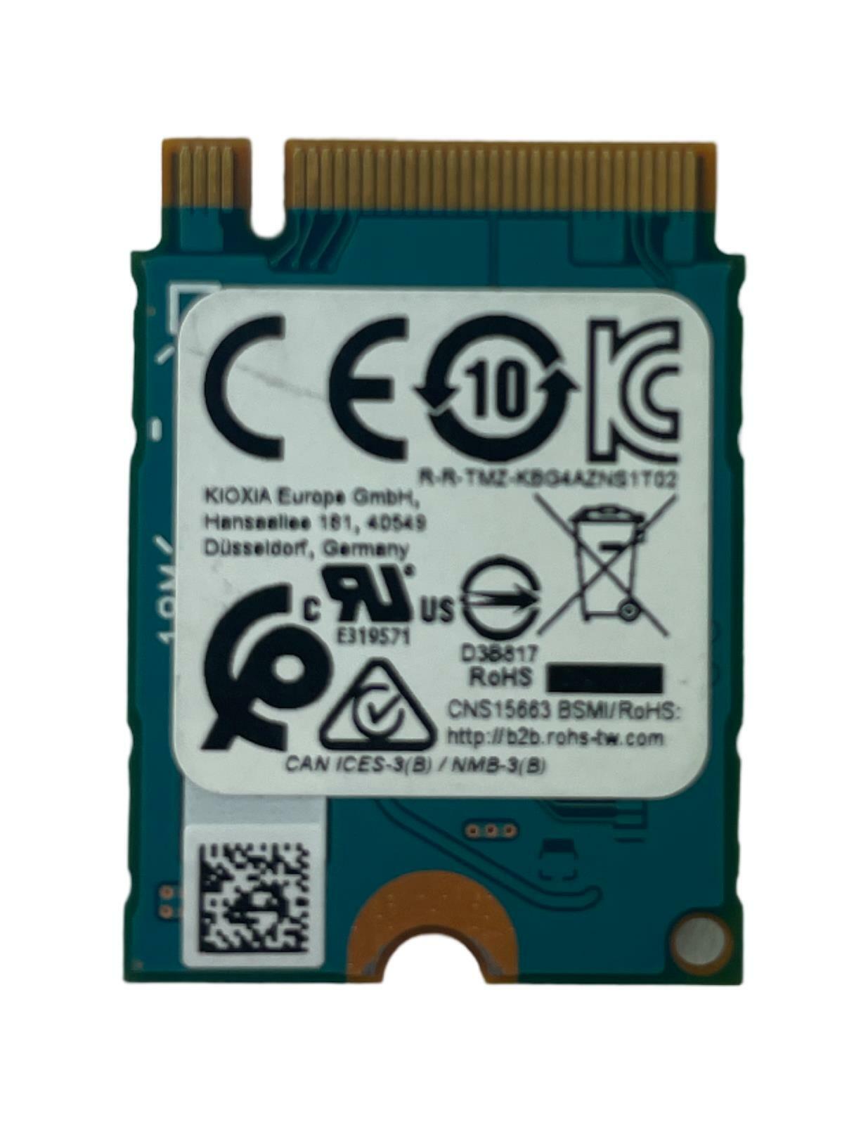 Kioxia KBG40ZNS512G NVMe m.2 512GB 30mm PCIe Solid State Drive SSD