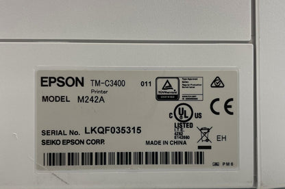 Parts/Repair - Epson TM-C3400 M242A Inkjet Color Label Printer - Error