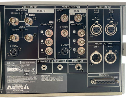 Sony Betacam SP UVW-1400A Commercial Videocassette Recorder - READ