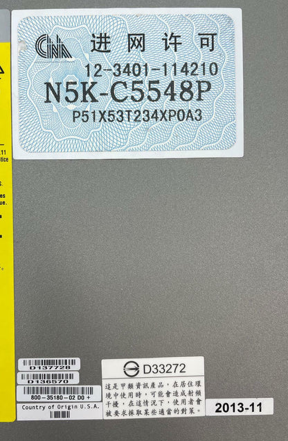 Cisco Nexus N5K-C5548P V01 5548P 32-Port Managed Switch w/ 2x 750W PSUs