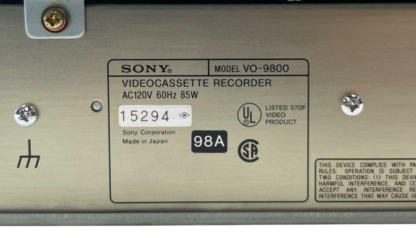 Sony Professional Videocassette Recorder Model VO-9800