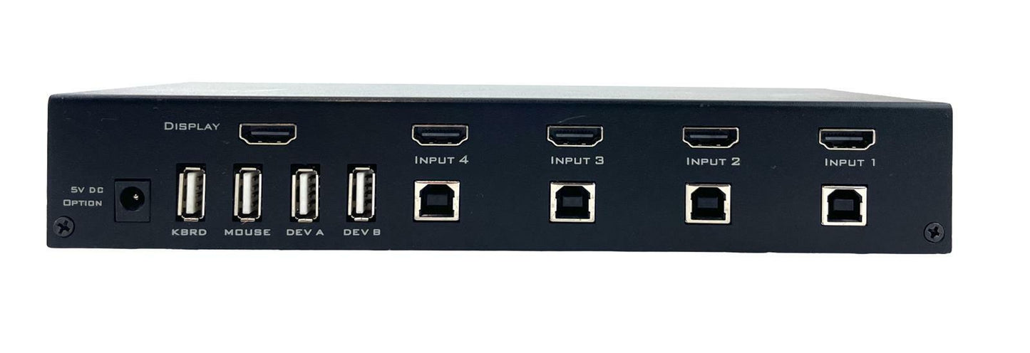 Hall Technologies KVM-HDU-4-X 4K HDMI & USB 2.0 4-Port KVM Switch - READ