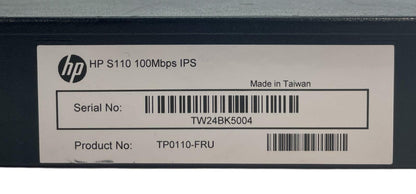 HP TippingPoint S110 IPS-100Mbps Network Intrusion Prevention System