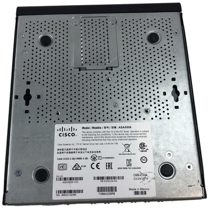 Cisco ASA 5506-X V02 Network Security Firewall Appliance - No AC Adapter