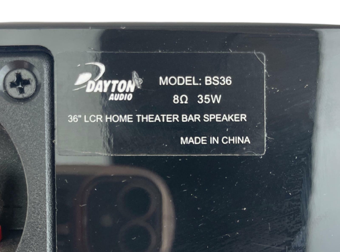 Dayton Audio BS36 36in LCR Home Theater Sound Bar - No Cables - READ