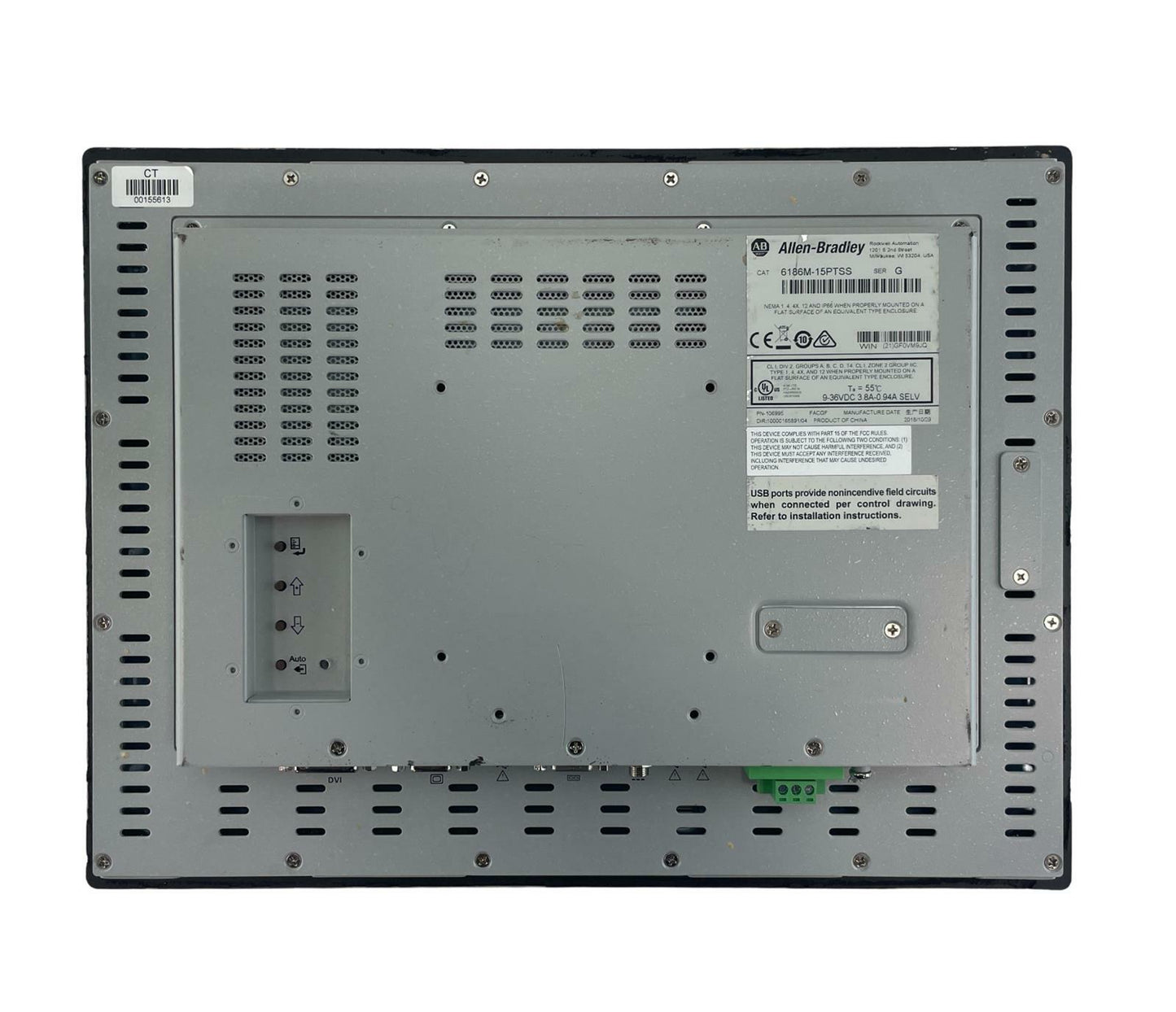 Allen-Bradley 6186M-15PTSS Steel Bezel 15" Industrial Touchscreen Monitor - READ