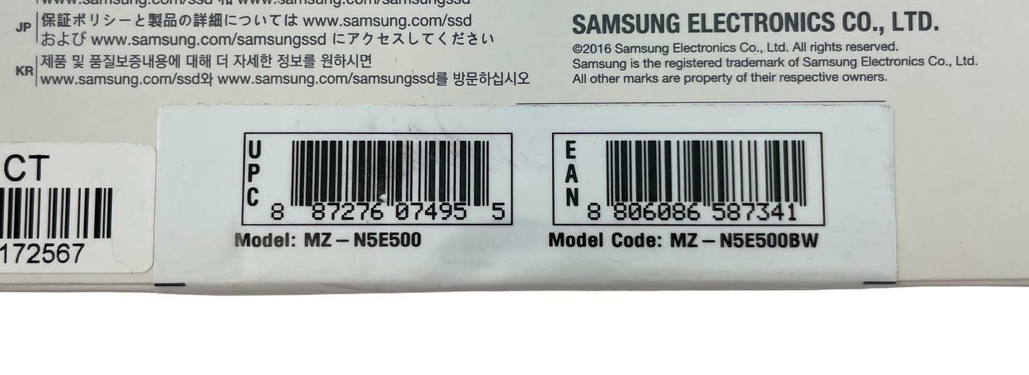 NEW - Samsung MZ-N5E500 850 EVO M.2 SATA III 500GB SSD Solid State Drive