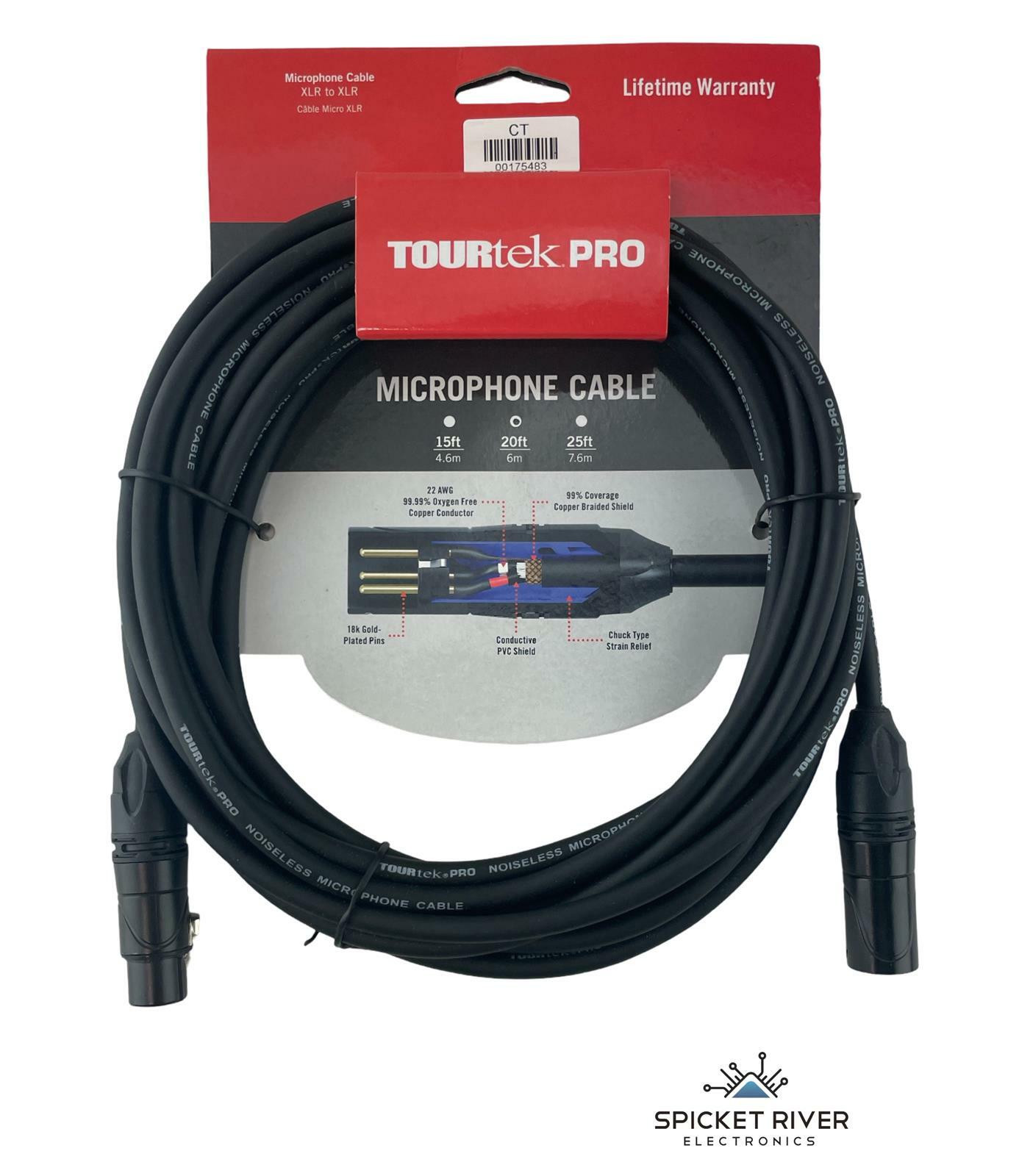 NEW - Tourtek Pro 20FT (6m) 22 AWG XLR to XLR Microphone Cable