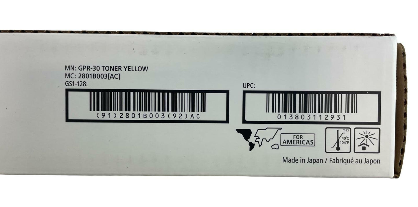 NEW - Canon imageRunner Advance GPR-30 Toner Cartridge - Yellow 2801B003(AC)