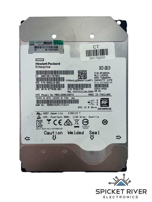 HPE MB012000JWDFD 12TB HDD 3.5-inch SAS 7.2K Enterprise Hard Drive