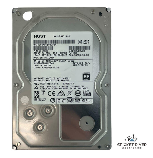 HGST HUS724020ALE640 3.5" 2TB HDD SATA 6.0 Gb/s 7200 RPM Hard Drive