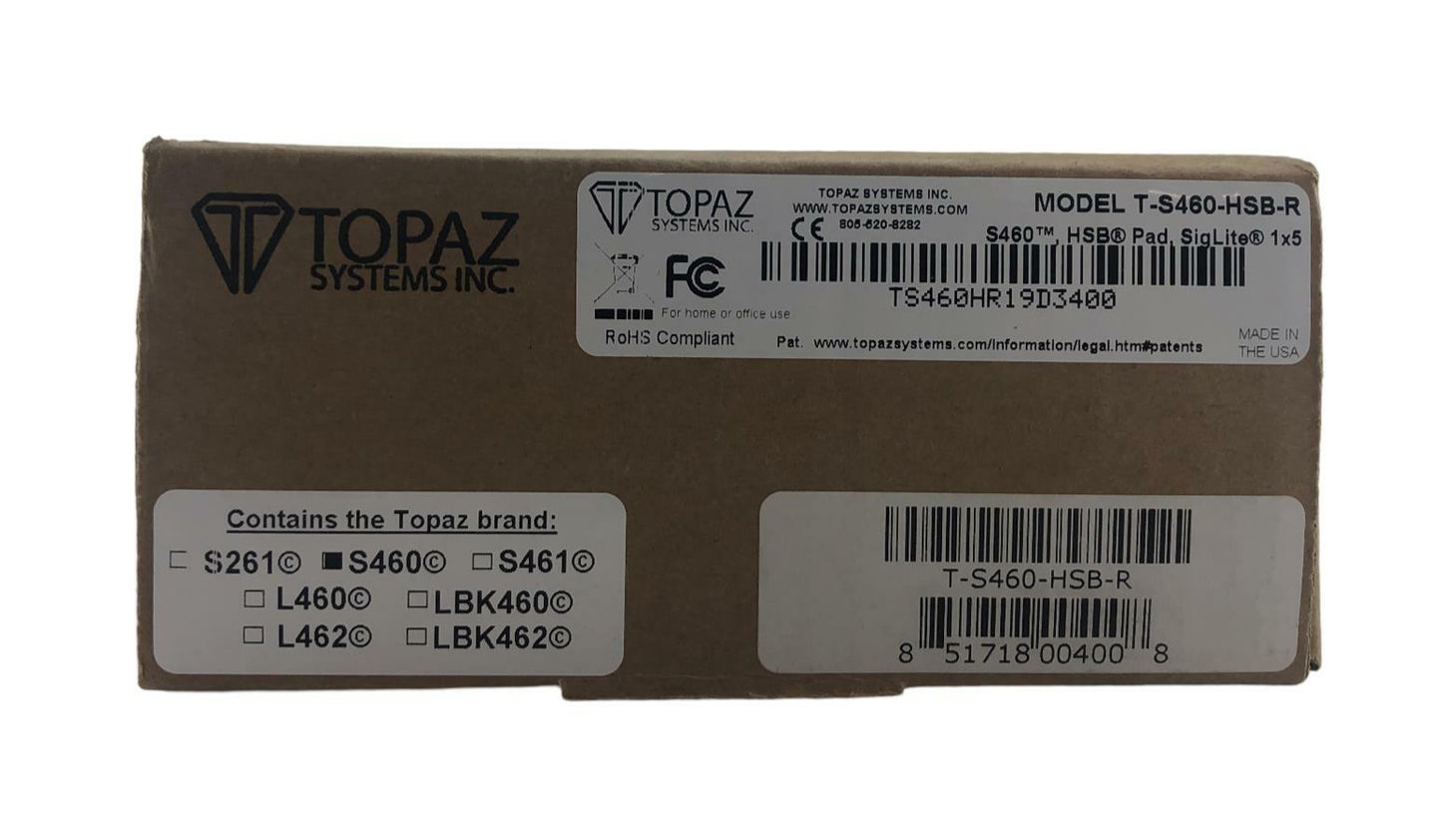 NEW - Open Box - Topaz Systems T-S460-HSB-R Electronic USB Signature Capture Pad