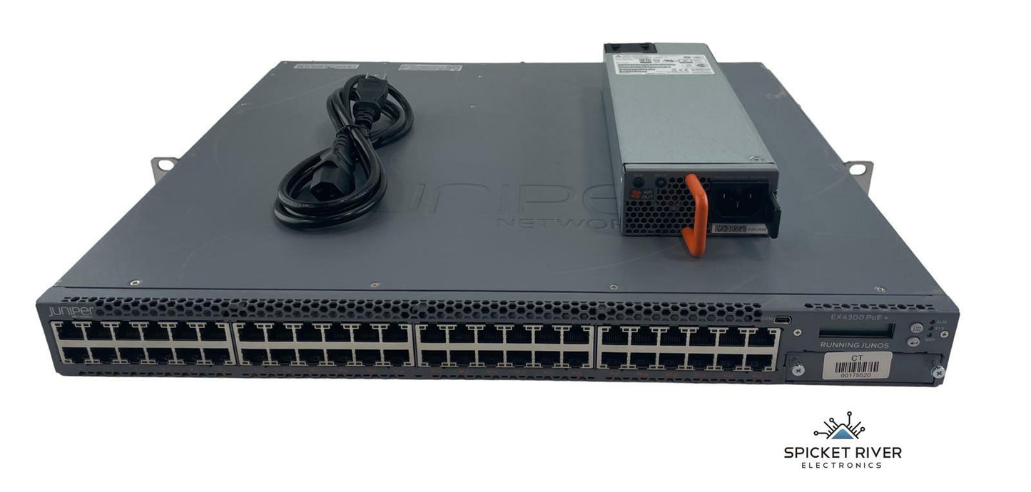 Juniper EX4300-48P 48-Port Gigabit PoE+ Networking Switch 1x 1100W PSU