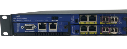B&B Electronics iMediaChassis/6-2AC w/ 6x MultiWay IE, 12x SFP Transceivers