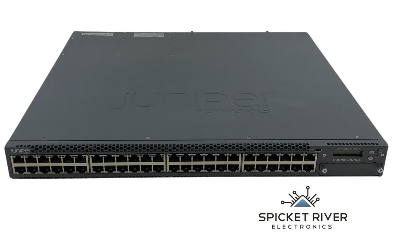 Juniper EX4300-48P 48-Port Gigabit PoE+ Networking Switch 2x PSUs