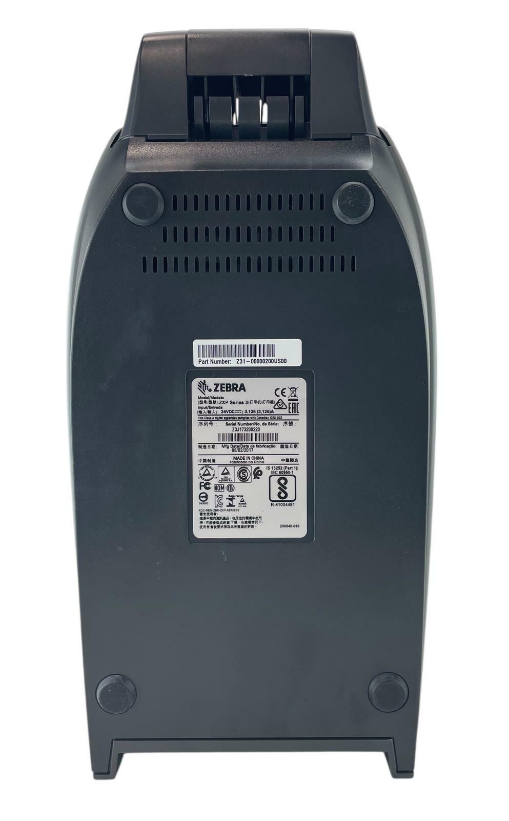 Zebra ZXP Series 3 Thermal ID Card Badge Printer - No AC - READ