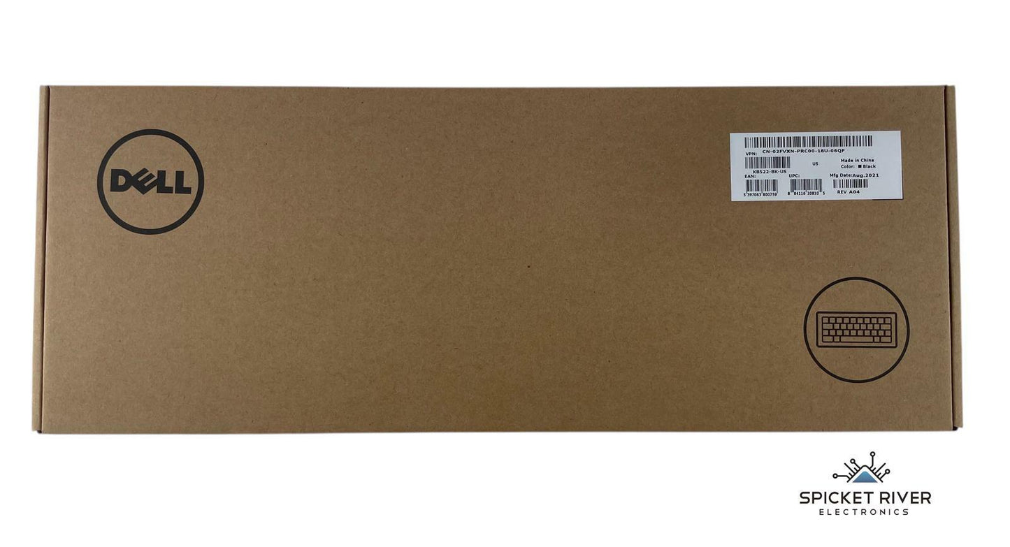 NEW - Dell KB522-BK-US Business Multimedia Wired Keyboard with Palmrest - Black