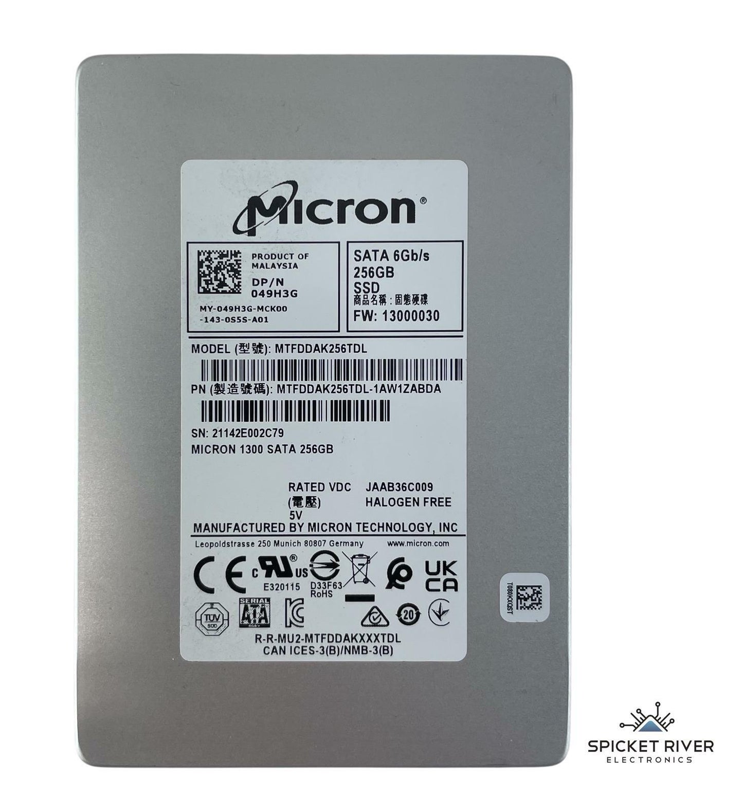 Micron 1300 Series MTFDDAK256TDL 256GB SATA 6Gb/s 2.5-inch SSD Solid State Drive