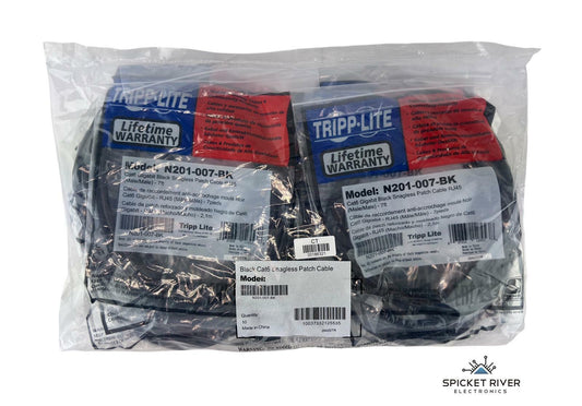 NEW - 10 Pack TrippLite 7ft Cat6 Gigabit Snagless Patch Cable RJ45 N201-007-BK