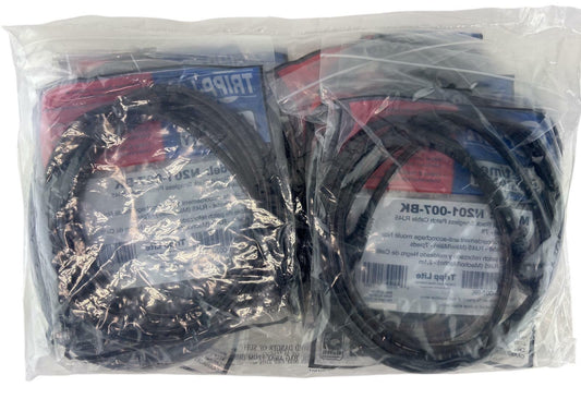 NEW - 10 Pack TrippLite 7ft Cat6 Gigabit Snagless Patch Cable RJ45 N201-007-BK