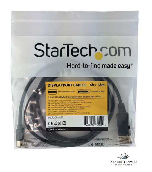 NEW - StarTech Mini DisplayPort to DisplayPort Adapter Cable 6FT MDP2DPMM6