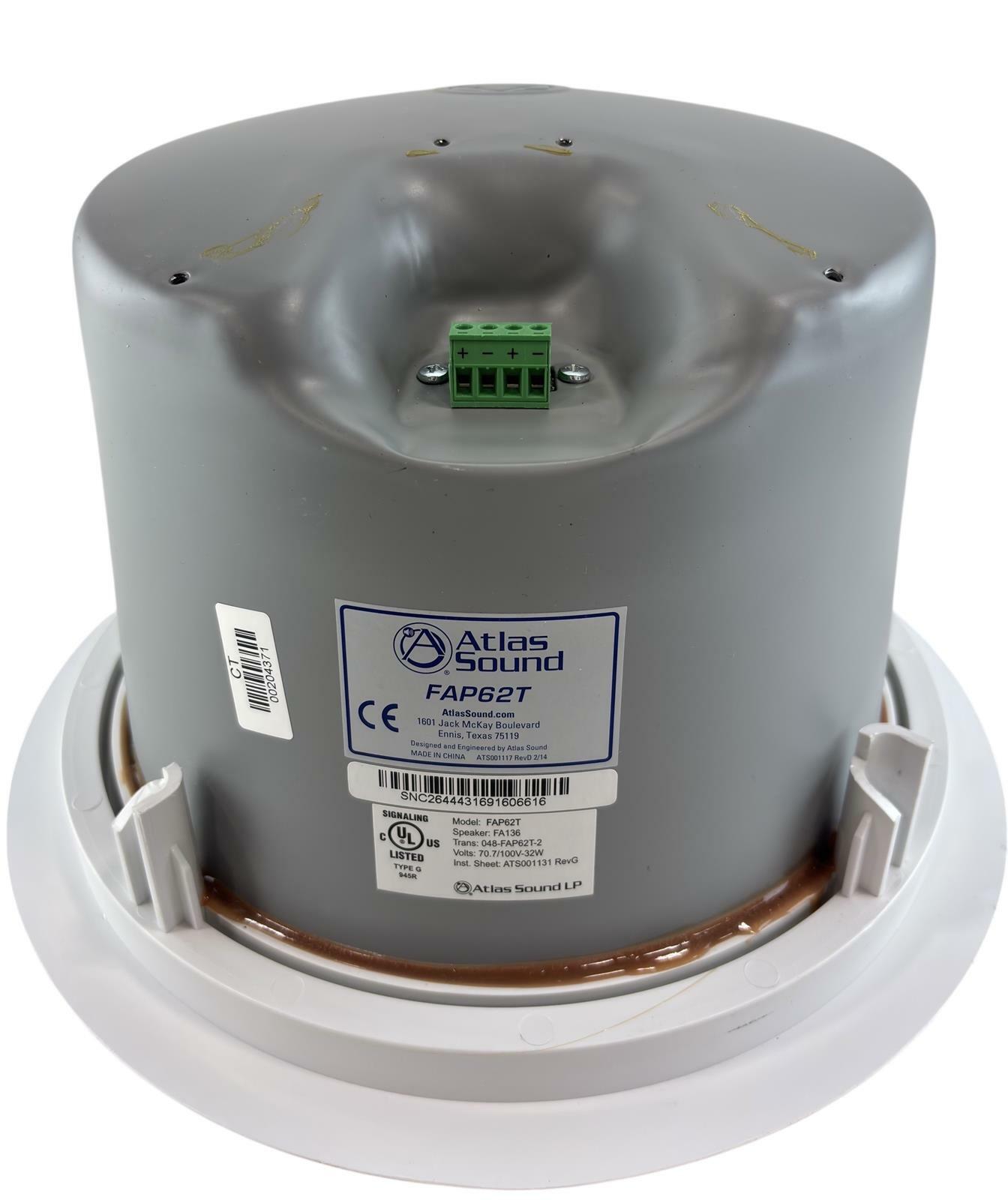 Atlas Sound FAP62T 6" 32W Coaxial Ceiling Speaker