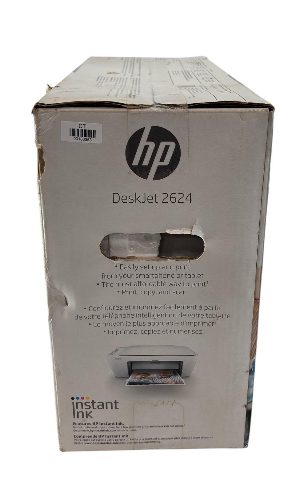 NEW - HP Deskjet 2624 All-in-One Wireless Instant Ink Printer, Copier, Scanner