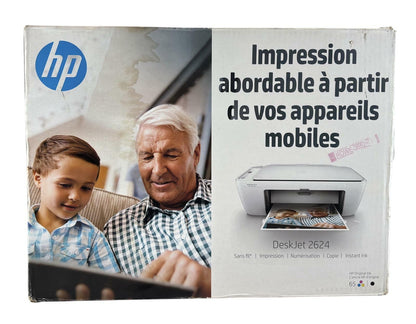 NEW - HP Deskjet 2624 All-in-One Wireless Instant Ink Printer, Copier, Scanner