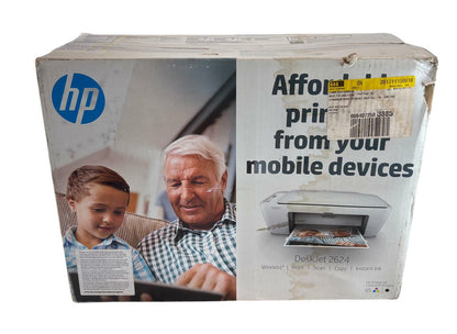NEW - HP Deskjet 2624 All-in-One Wireless Instant Ink Printer, Copier, Scanner