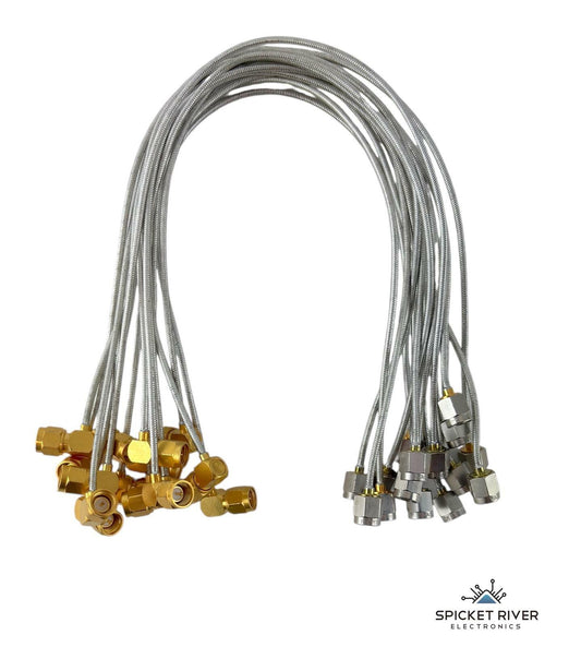 Lot of 15 - SMA Male to Female Right Angle 12-inch Coaxial Cable