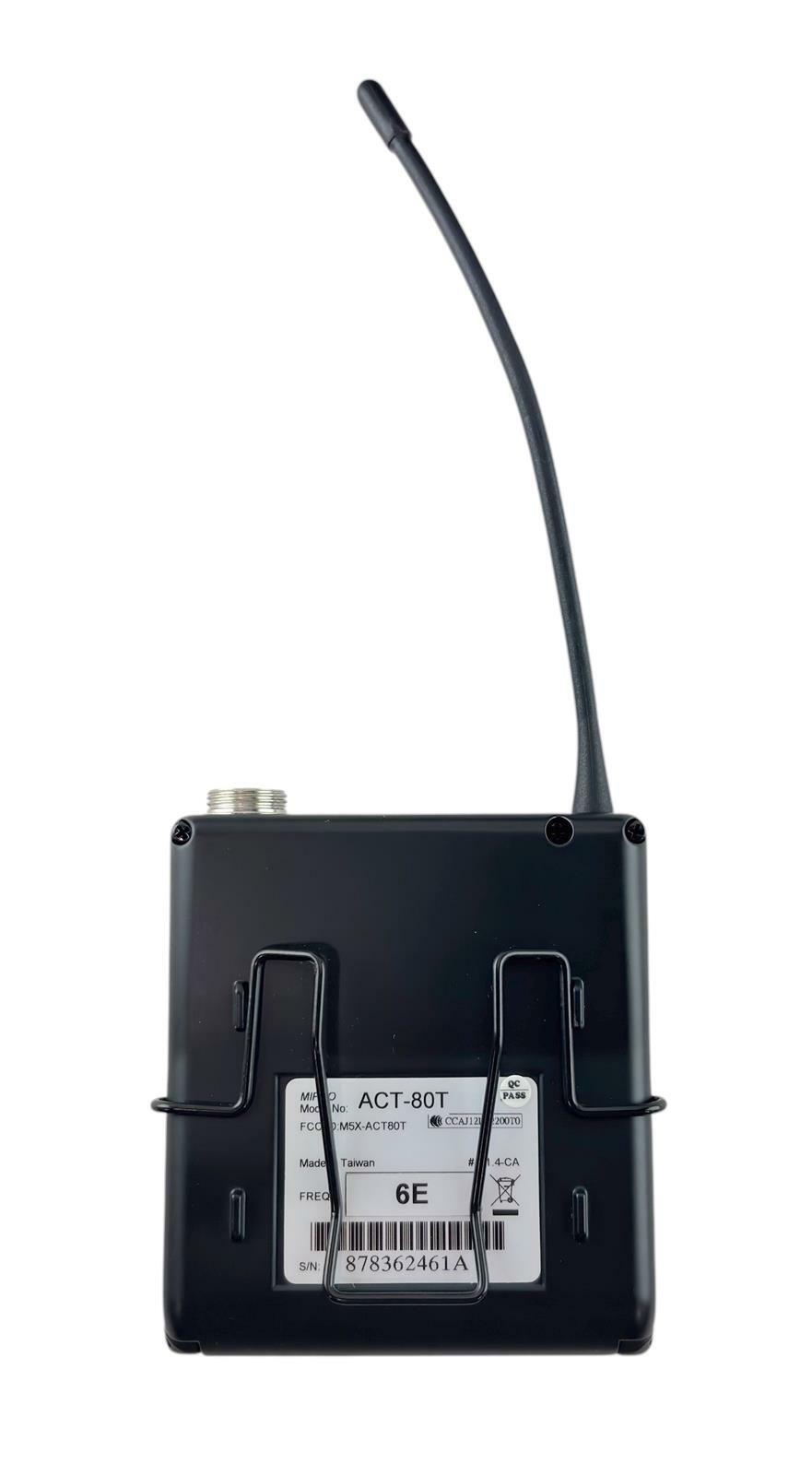 MiPro ACT-80T Wideband Digital Bodypack Transmitter 6E Freq w/ MU-53L Mic - READ