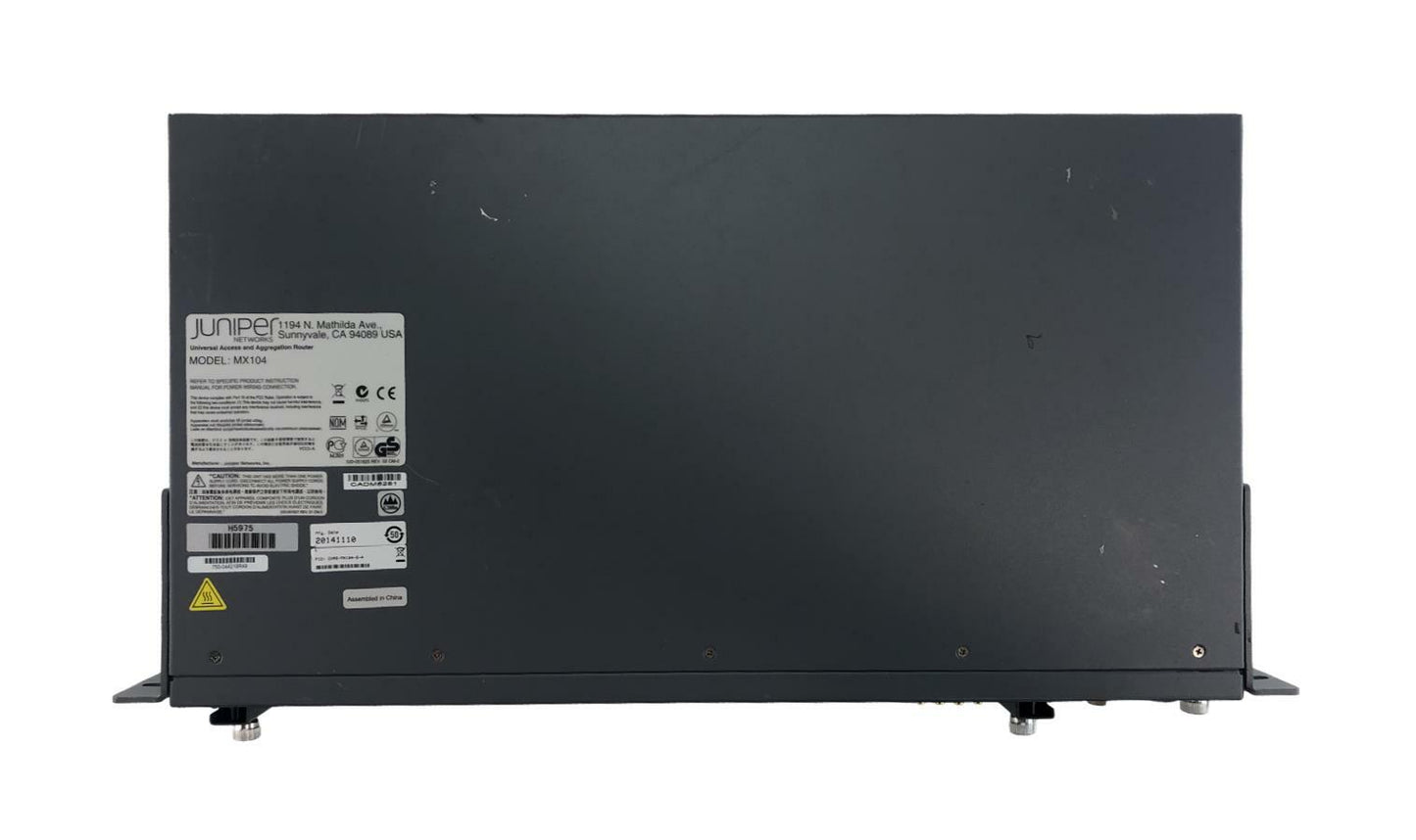 Juniper MX104 Router 2x 800W DC PSU, 2x RE-S-MX104, 2x MIC-3D-20GE-SFP Cards