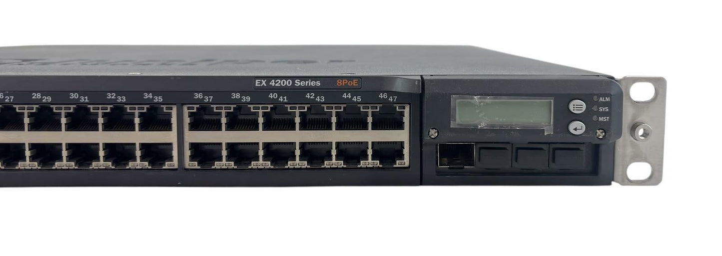 Juniper EX4200-48T Gigabit Ethernet Switch w/ SFP Module 2x 190W DC PSUs
