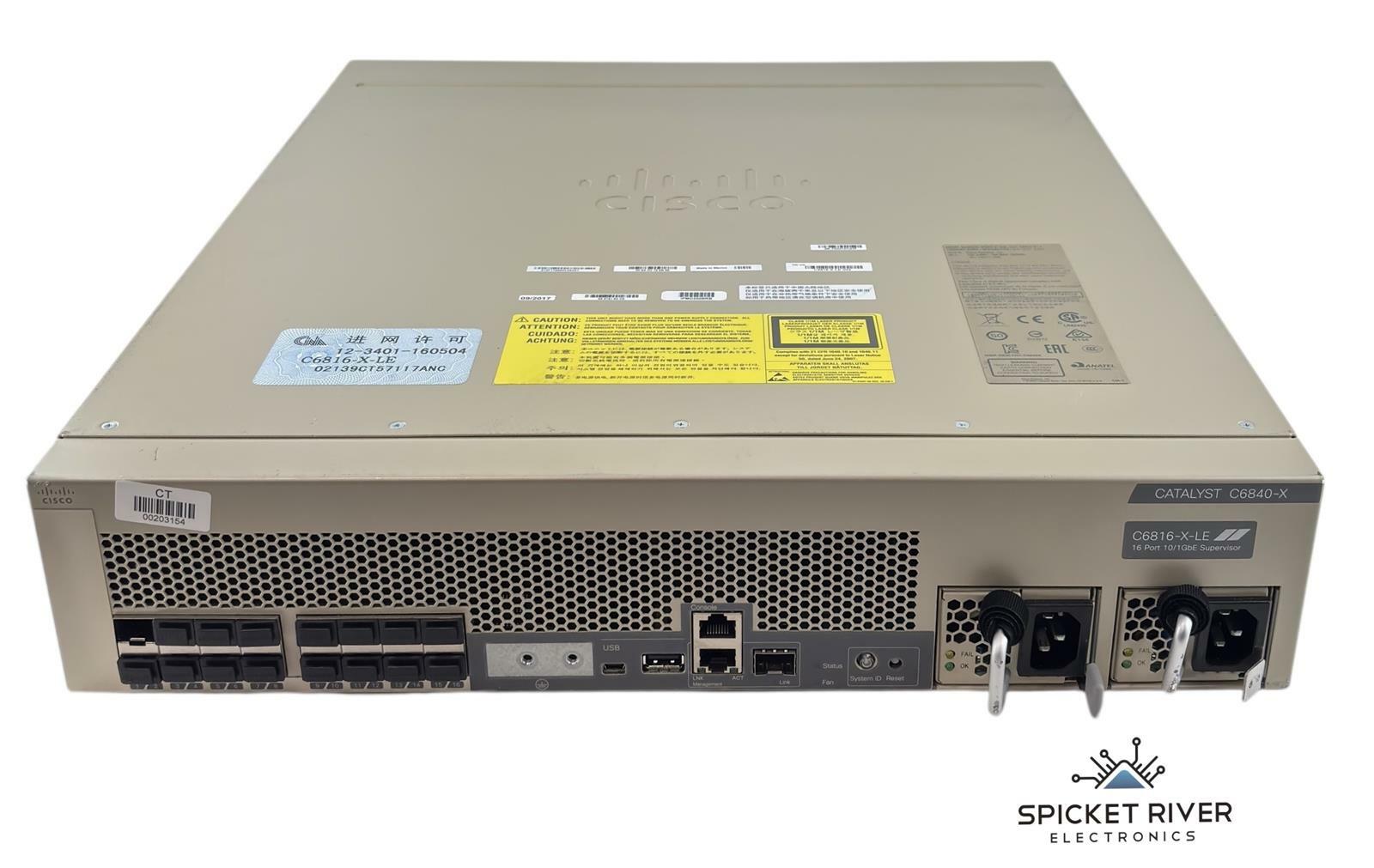 C6816 Cisco Catalyst C6816-X-LE 16-Port 10/1GbE SFP+ Supervisor C6840-X Swit ...