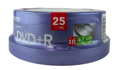 NEW - Memorex DVD+R 25-Pack Writable Discs 16x 4.7GB, 120min Video