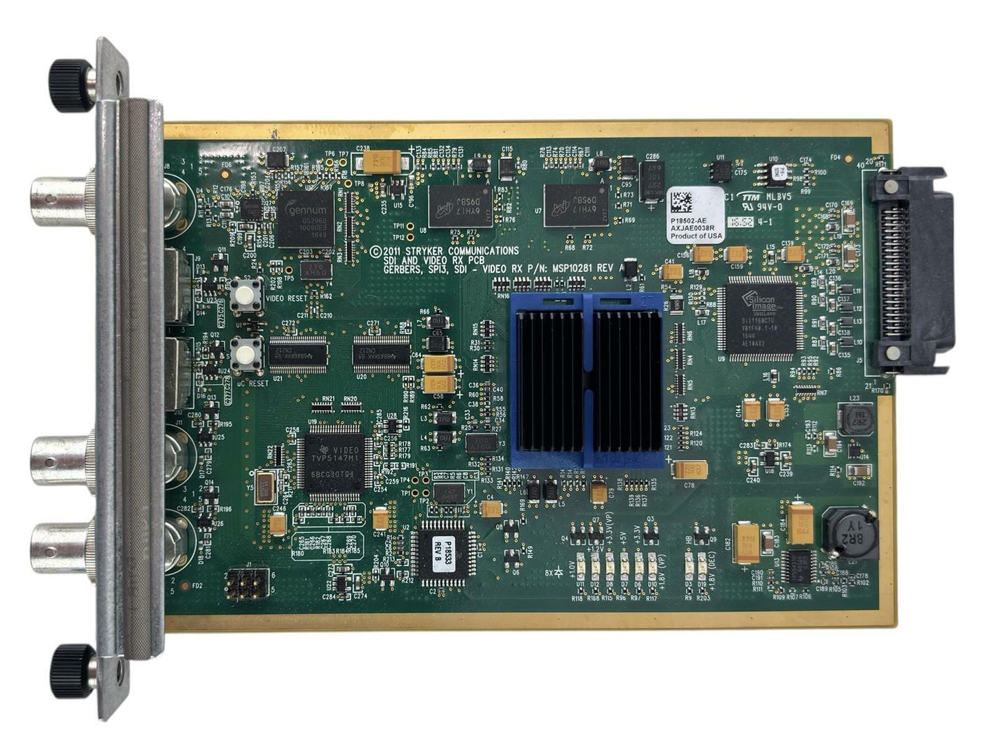 Stryker Communications MSP10281 SDI & Video RX PCB Module Card