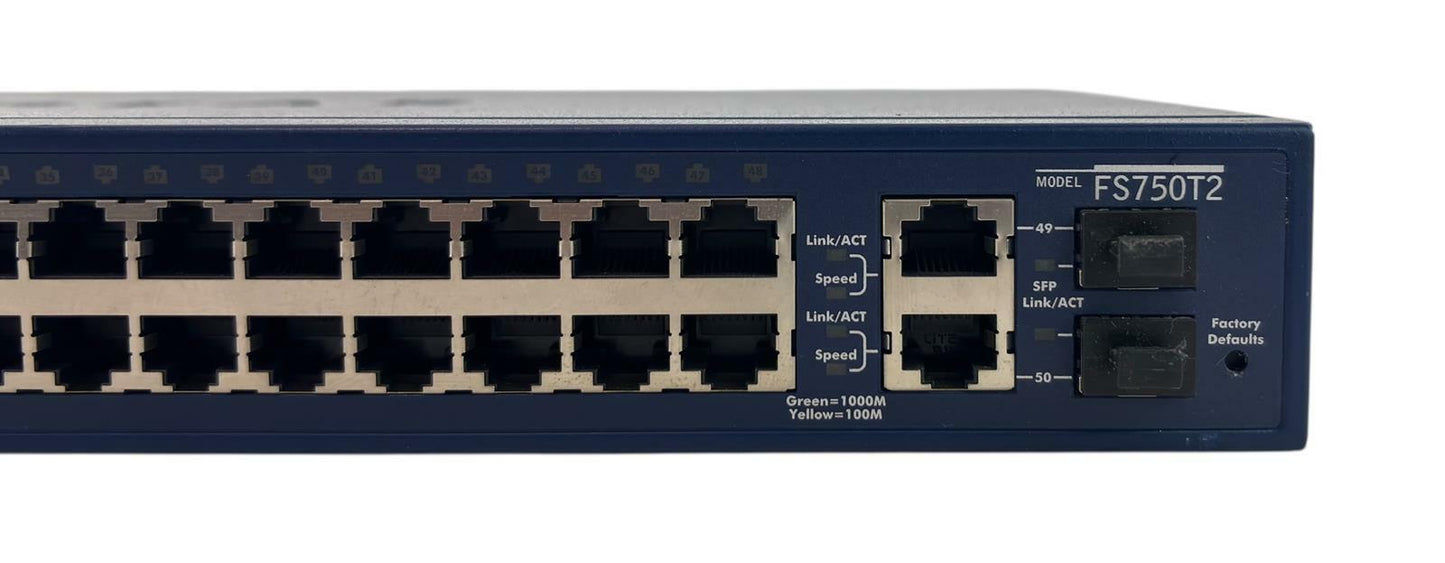 Netgear ProSafe FS750T2 48-Port 10/100 Smart Switch SFP Uplink