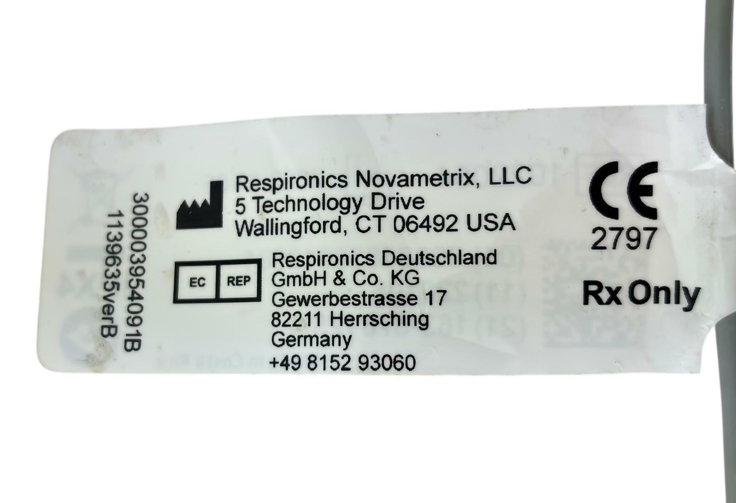 Respironics LoFlo EtCO2 Capnograph Module 1022054 & EtCO2 Extender Cable 2089969
