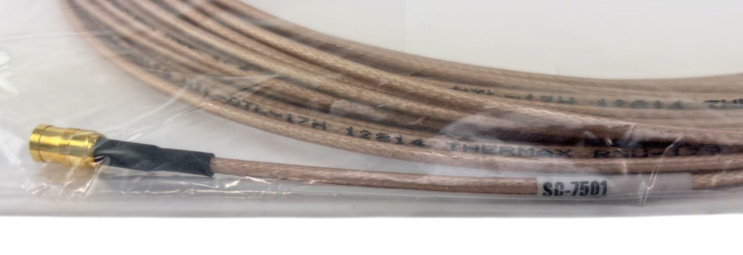 Thermax RGU-179 Teflon Silver Plated RG179 Mini SMB to BNC Male Connector - 55FT