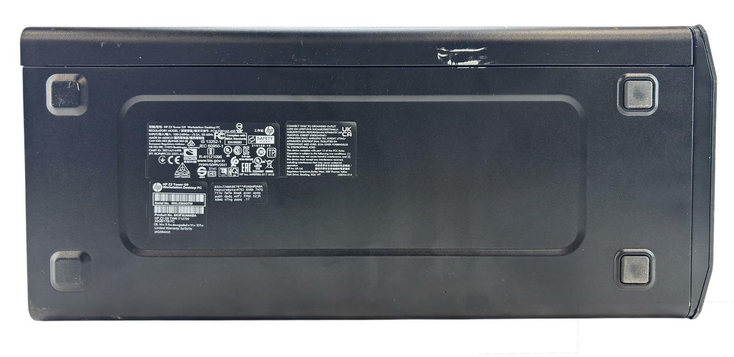 HP Z2 G9 Workstation 4.80GHz 12-Core i7-12700 256GB SSD 4TB HDD 32GB RAM T400