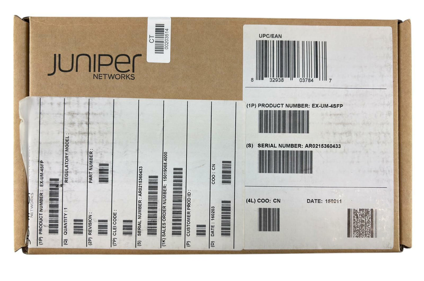 NEW - Open Box - Juniper EX-UM-4SFP 4-Port SFP Expansion Module