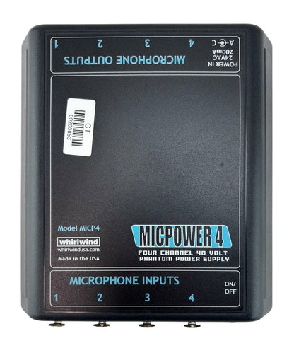 Whirlwind MICP4 Micpower 4 4-Channel Microphone 48V Phantom Power Supply - No AC