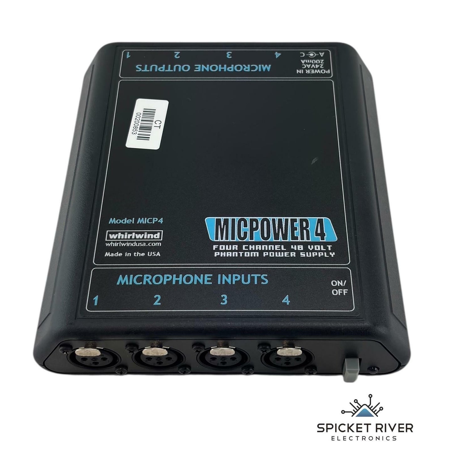 Whirlwind MICP4 Micpower 4 4-Channel Microphone 48V Phantom Power Supply - No AC