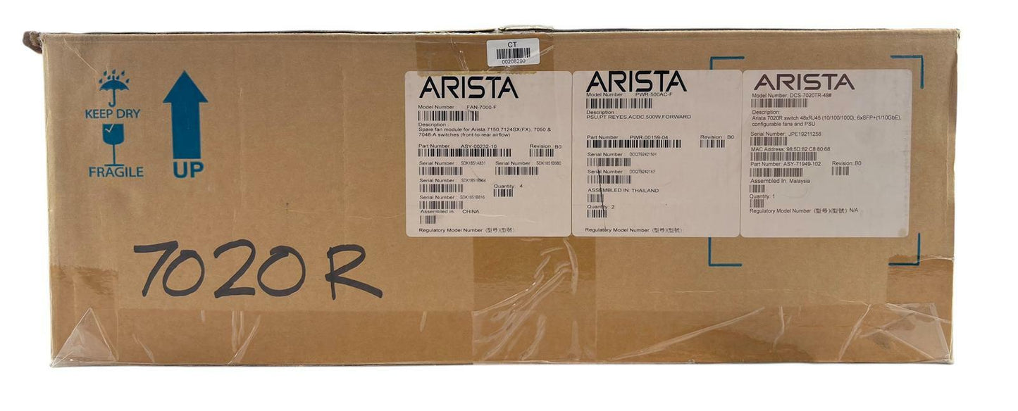 Open Box - Arista DCS-7020TR-48-R Network Switch + Rail Accessory Kit 00985-03