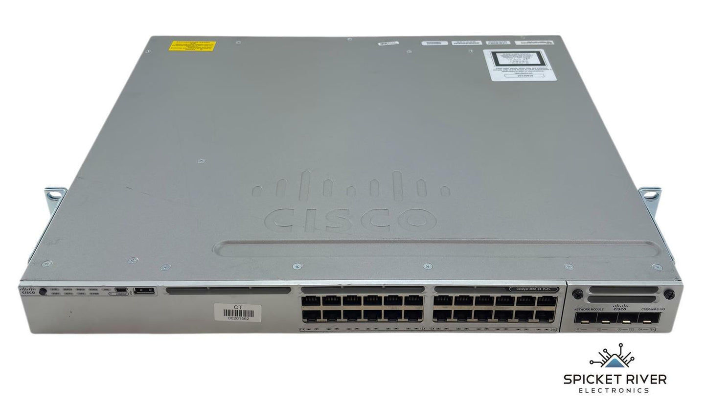 Cisco WS-C3850-24P-S V04 Catalyst 3850 24-Port PoE+ w/ C3850-NM-2-10G 2x10G SFP+