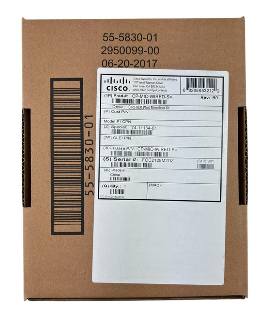 NEW - Open Box - Cisco CP-MIC-WIRED-S V01 UC Phone Wired Mic Kit 74-11134-01