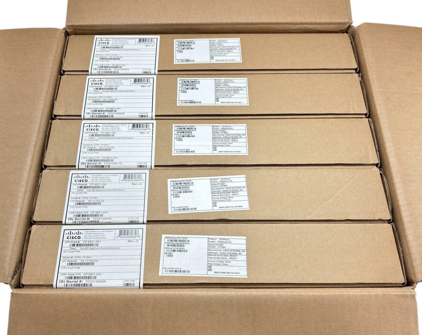 NEW - Lot of 5 - Cisco CP-8831-BASE-S V06 IP Conference Phone Base & Control Pad
