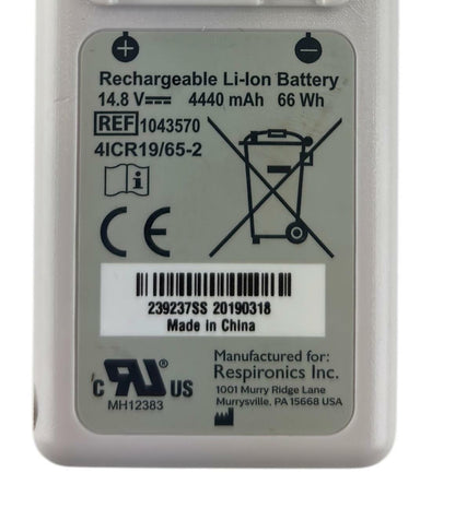 Philips Respironics 1043570 4440mAh Rechargeable Li-ion Battery Pack