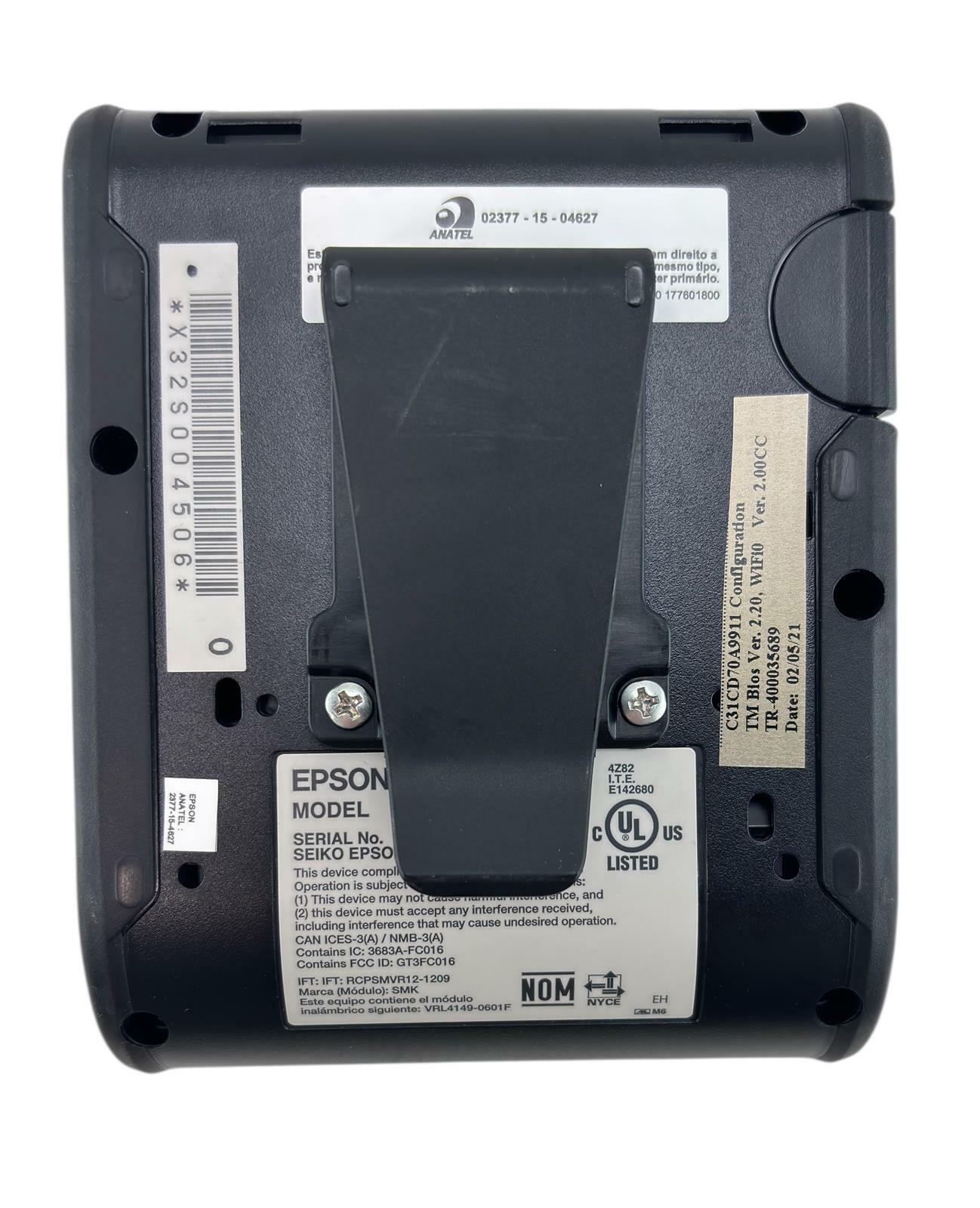 Epson TM-P80 M316C Mobile Wireless Thermal Receipt Printer - READ - No AC